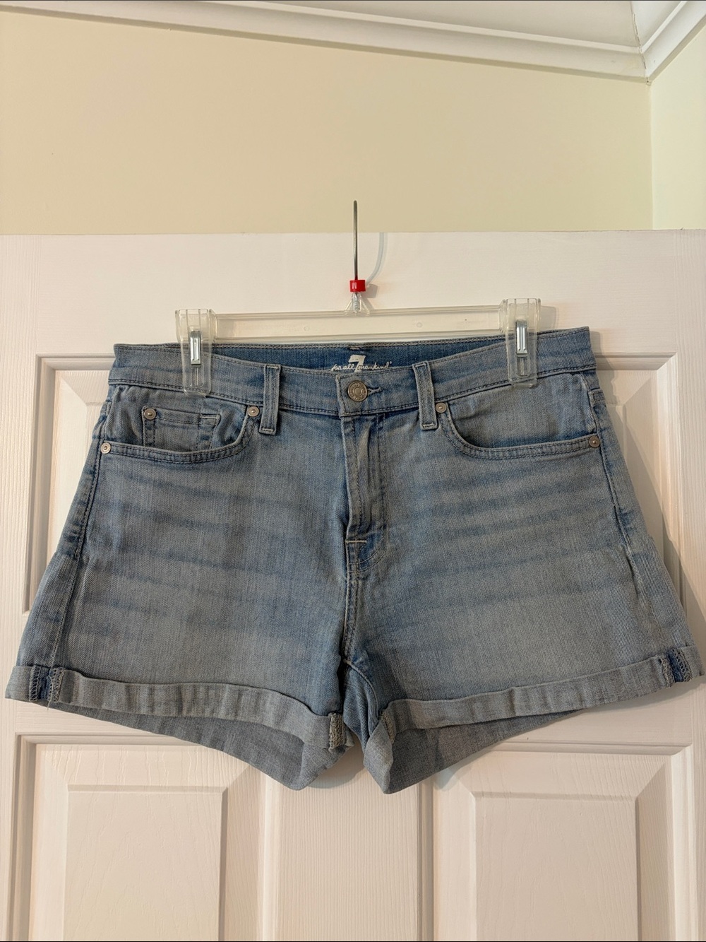 7 For All Mankind Light Blue Denim Women's Shorts size 29